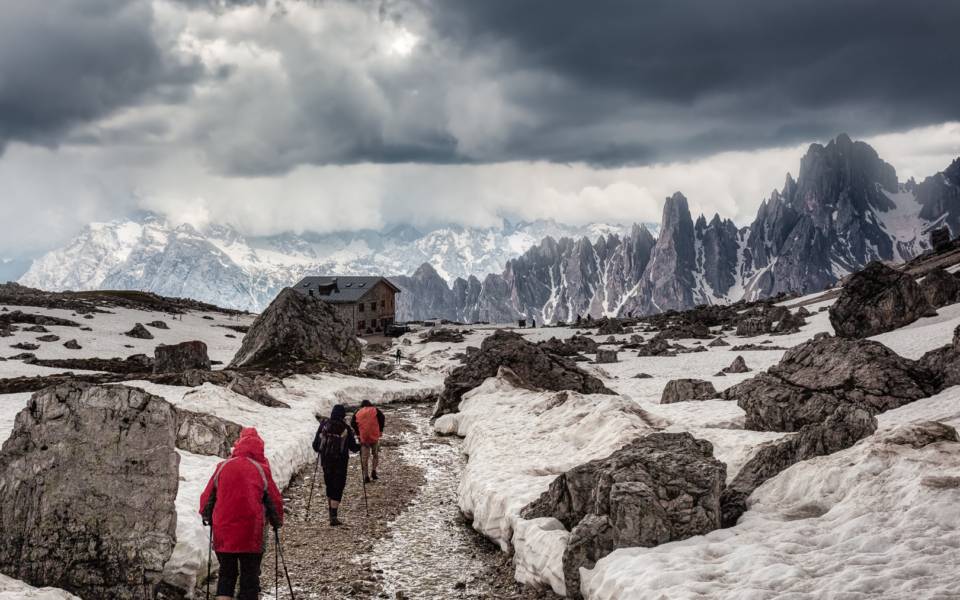 Wandeling, Tre Cime di Lavaredo,Dolomiten bij slecht weer !