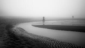 Peter Hilberts ,Foto 1 Fietser op het strand